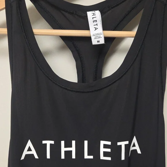 Athleta Women's Black Racerback Tank Top, Medium - Picture 3 of 4